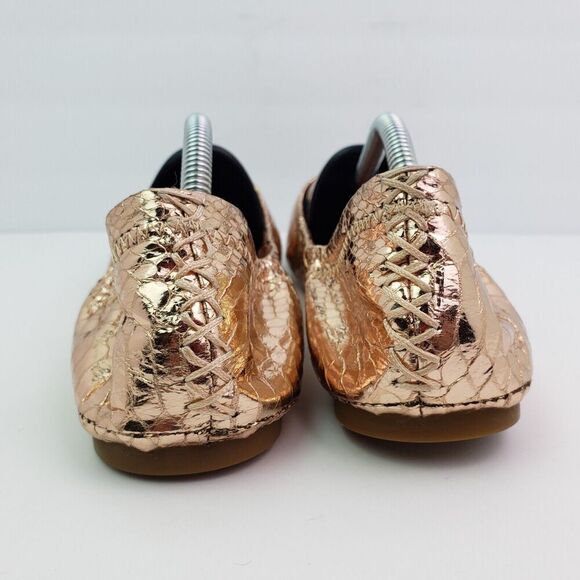 Lucky Brand Womens Sz 10 Rose Gold Snake Pattern Slip On Ballet Flats Shoes - Picture 8 of 13